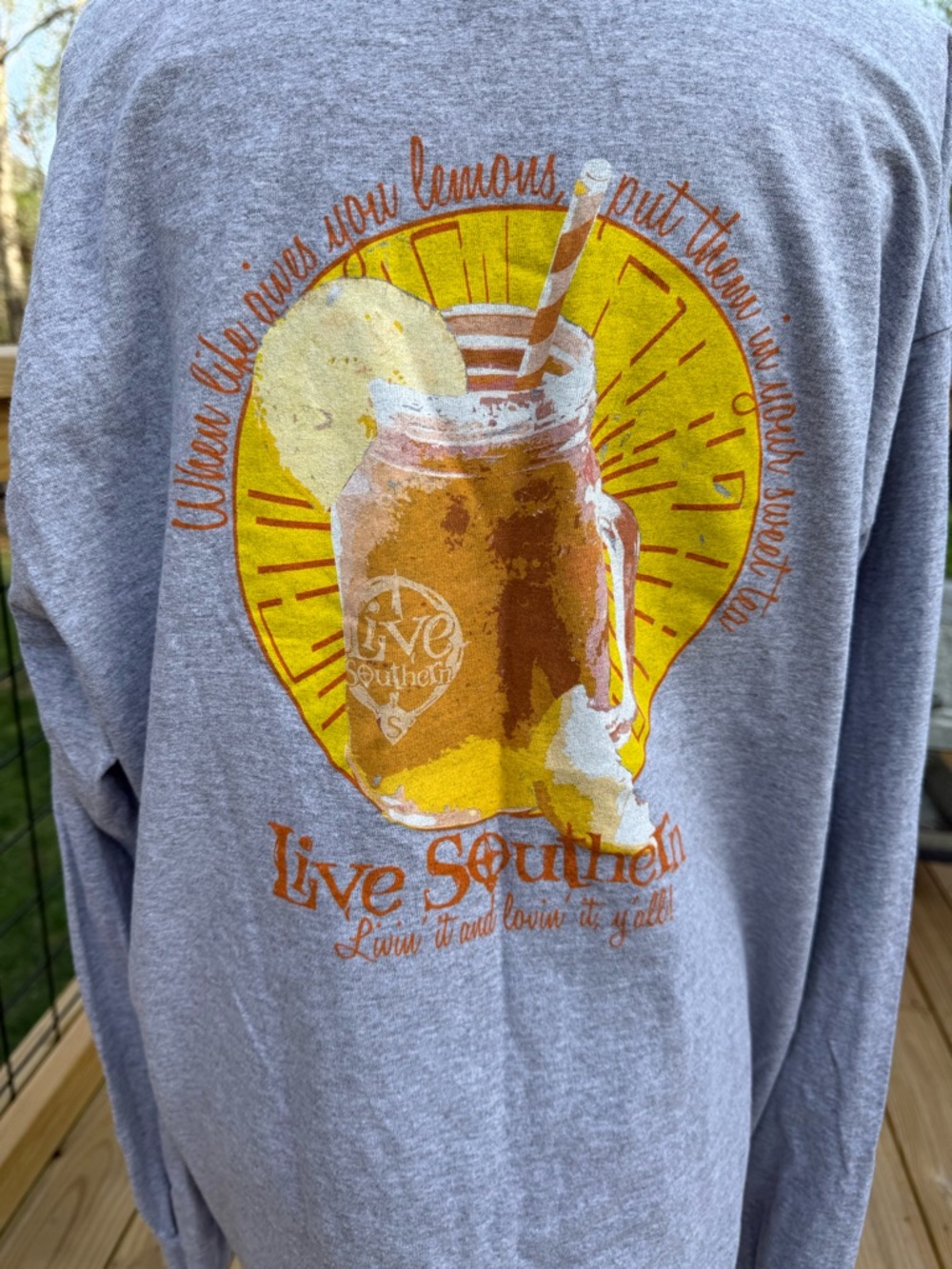 Live Southern Gildan Heather Gray Heavy Cotton Tee - Picture 3 of 5
